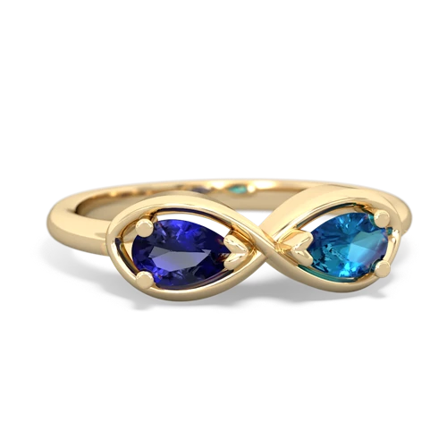 lab sapphire-london topaz infinity ring