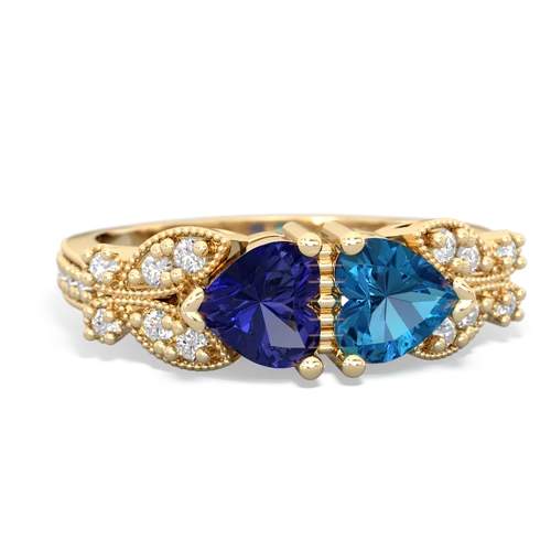 lab sapphire-london topaz keepsake butterfly ring