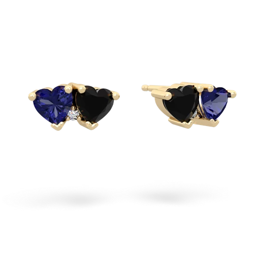 lab sapphire-onyx  earrings