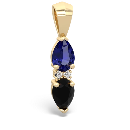 lab sapphire-onyx bowtie pendant