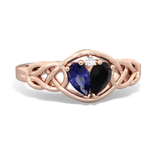 lab sapphire-onyx celtic knot ring