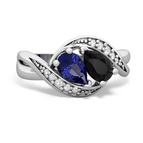 lab sapphire-onyx keepsake curls ring