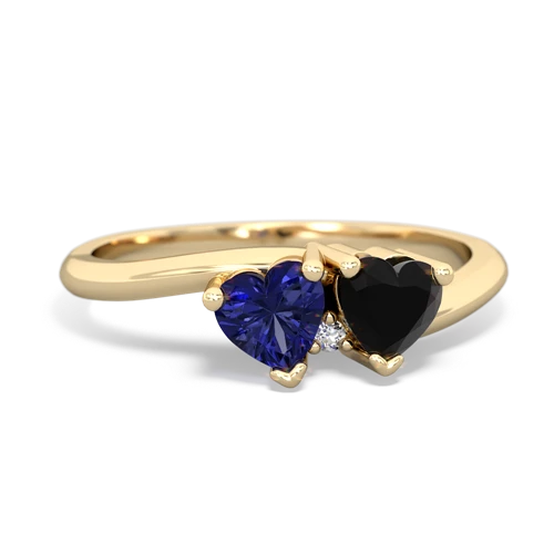 lab sapphire-onyx sweethearts promise ring