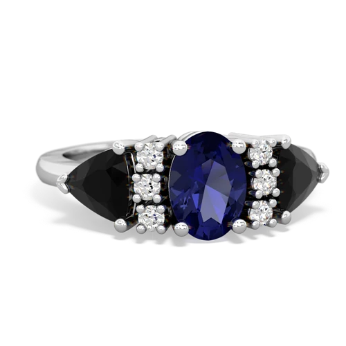 lab sapphire-onyx timeless ring