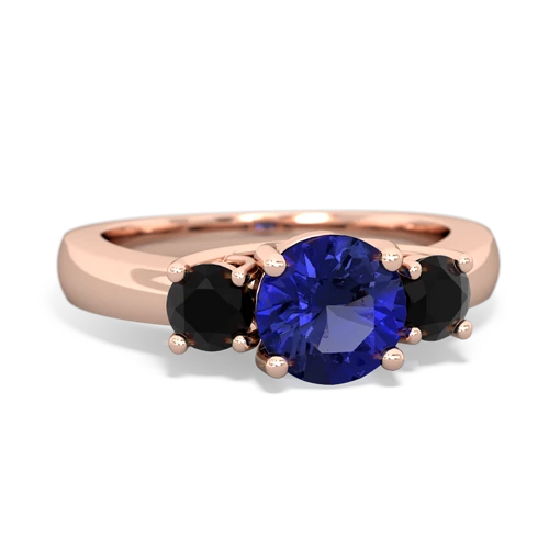 lab sapphire-onyx timeless ring