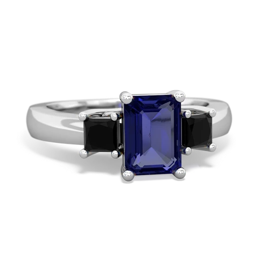 lab sapphire-onyx timeless ring