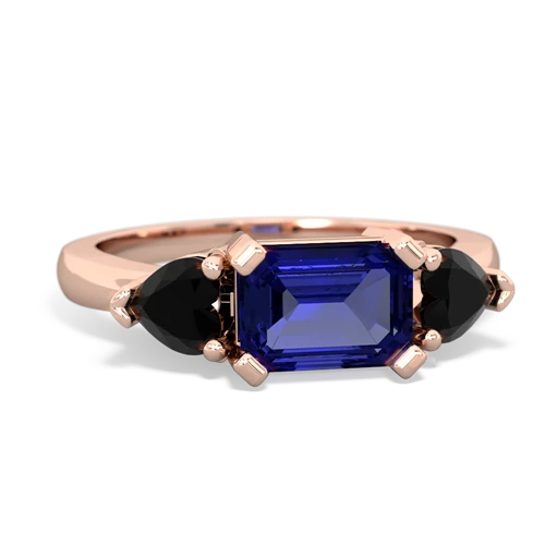 lab sapphire-onyx timeless ring