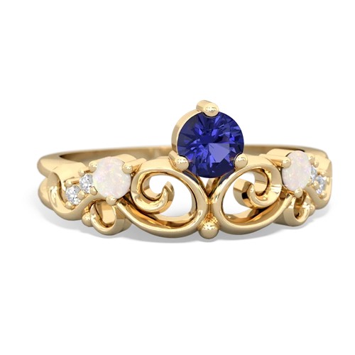 lab sapphire-opal crown keepsake ring