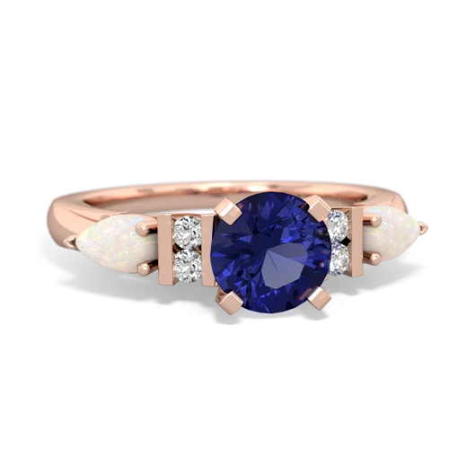 lab sapphire-opal engagement ring