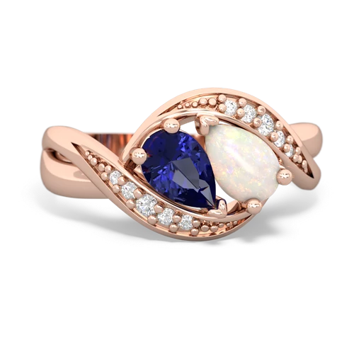 lab sapphire-opal keepsake curls ring