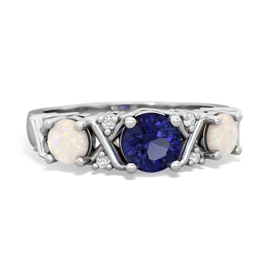 lab sapphire-opal timeless ring