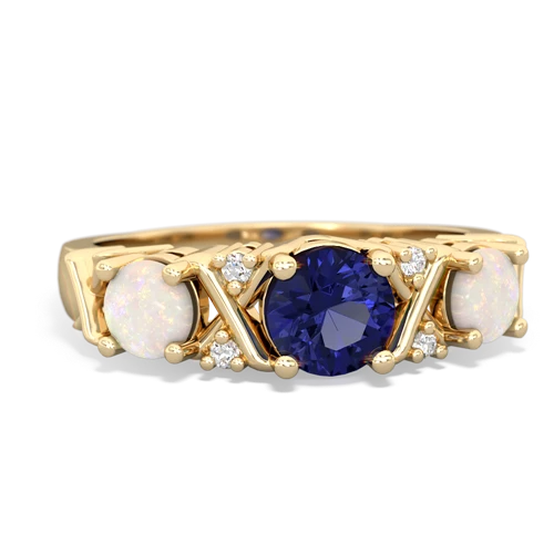 lab sapphire-opal timeless ring