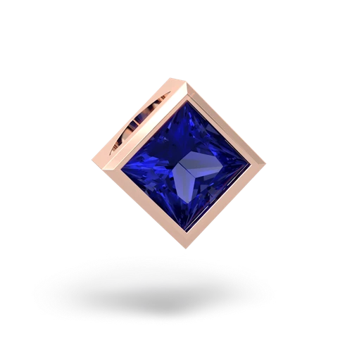 lab sapphire princess-slide pendant