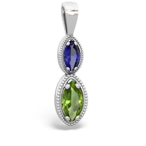 lab sapphire-peridot antique milgrain pendant