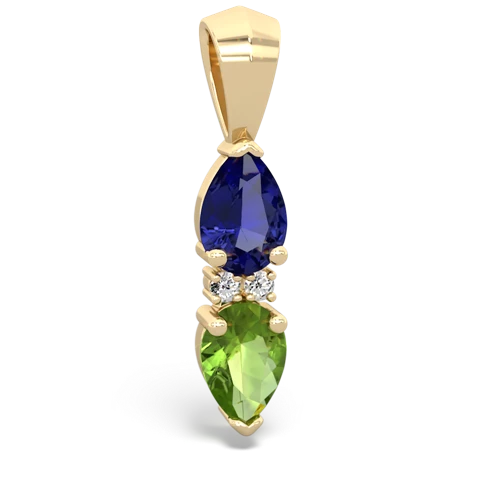 lab sapphire-peridot bowtie pendant