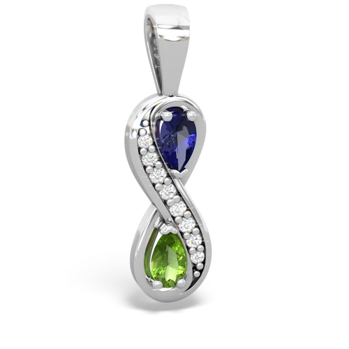 lab sapphire-peridot keepsake infinity pendant