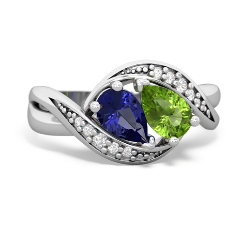 lab sapphire-peridot keepsake curls ring