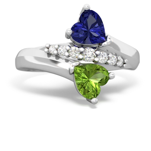 lab sapphire-peridot modern ring