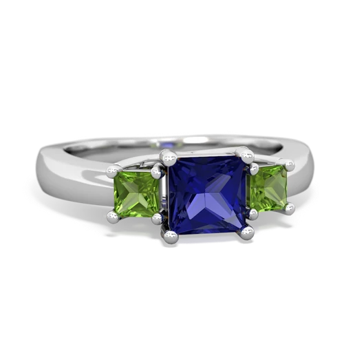 lab sapphire-peridot timeless ring