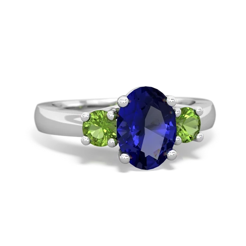 lab sapphire-peridot timeless ring