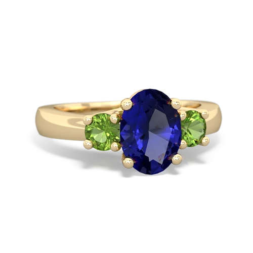 lab sapphire-peridot timeless ring