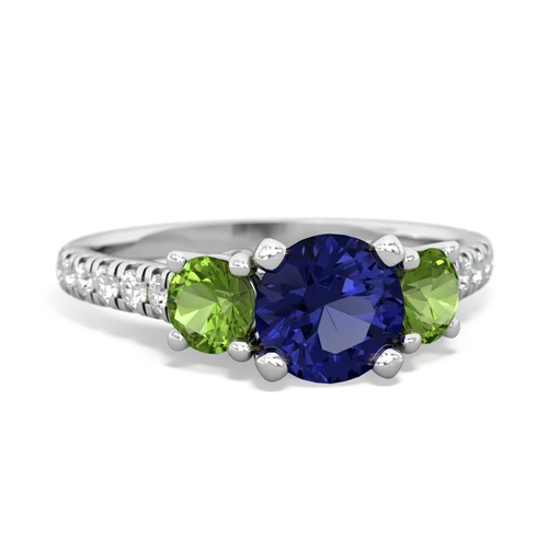 lab sapphire-peridot trellis pave ring