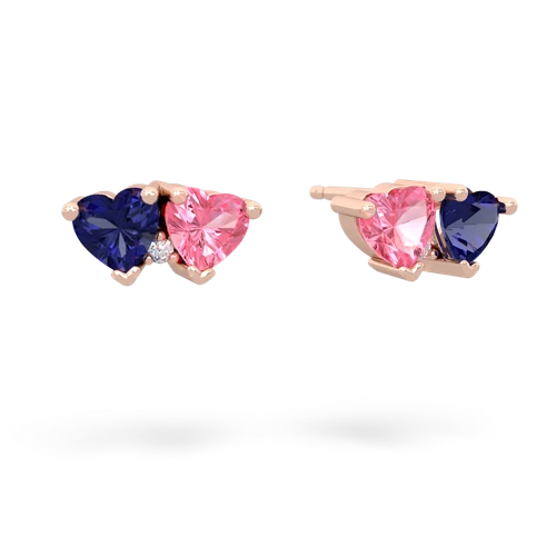 lab sapphire-pink sapphire  earrings