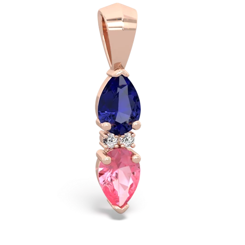 lab sapphire-pink sapphire bowtie pendant