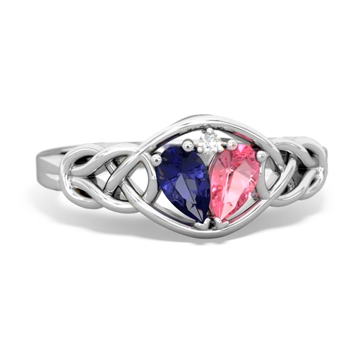 lab sapphire-pink sapphire celtic knot ring