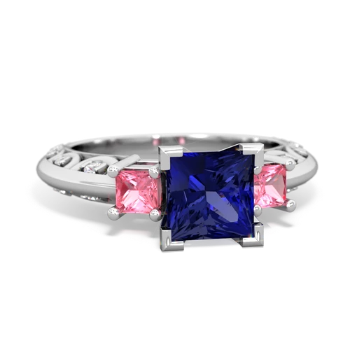 lab sapphire-pink sapphire engagement ring