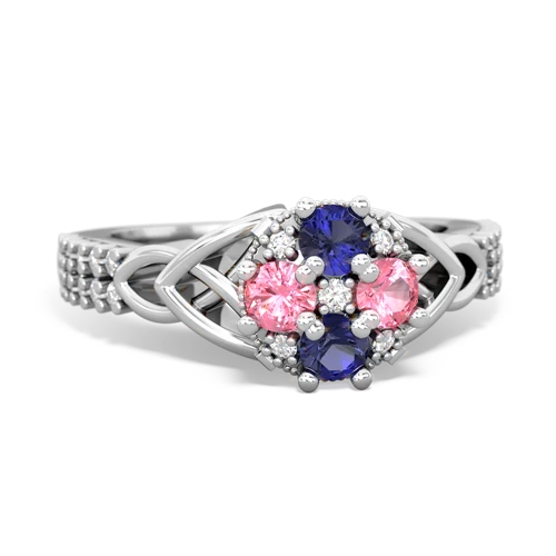 lab sapphire-pink sapphire engagement ring