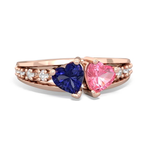 lab sapphire-pink sapphire modern ring