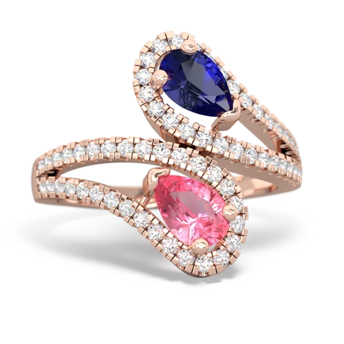 lab sapphire-pink sapphire pave swirls ring