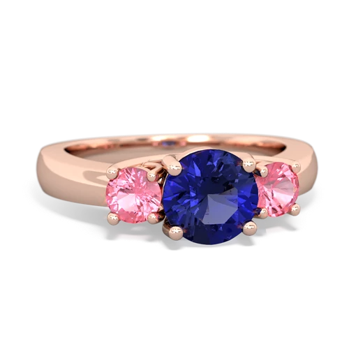 lab sapphire-pink sapphire timeless ring