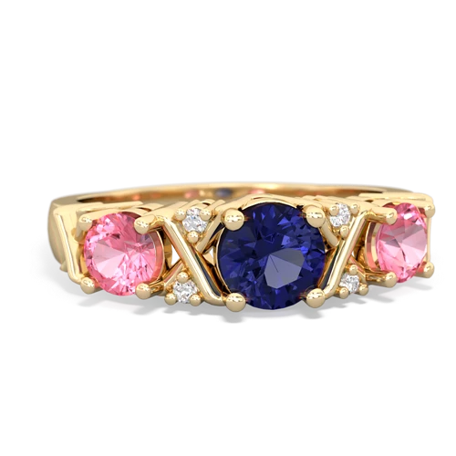 lab sapphire-pink sapphire timeless ring