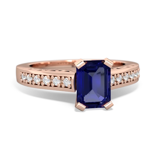 lab sapphire engagement ring