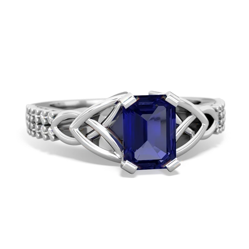 lab sapphire engagement ring