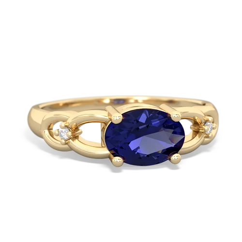 lab sapphire filligree ring