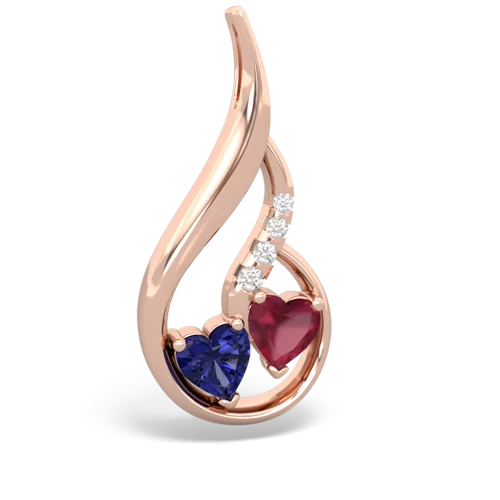 lab sapphire-ruby keepsake swirl pendant