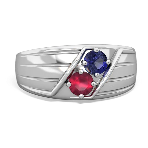 lab sapphire-ruby mens ring