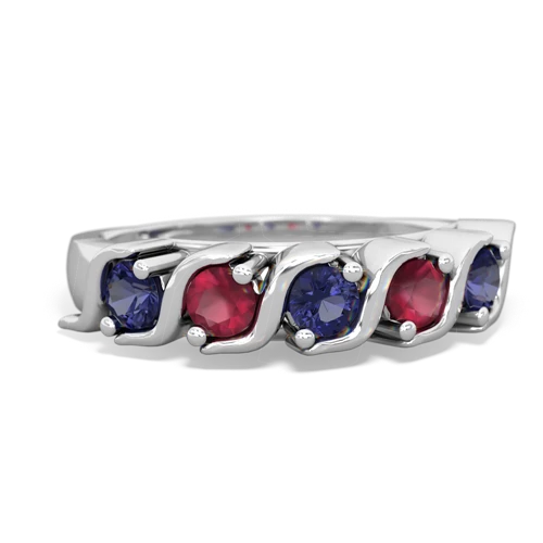 lab sapphire-ruby timeless ring