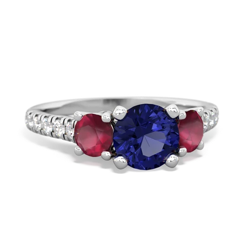 lab sapphire-ruby trellis pave ring