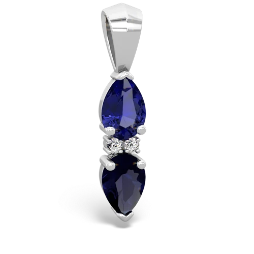 lab sapphire-sapphire bowtie pendant