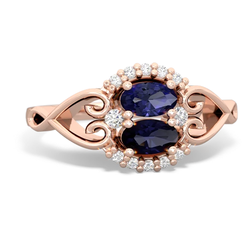 lab sapphire-sapphire antique keepsake ring