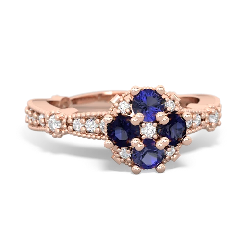 lab sapphire-sapphire art deco engagement ring