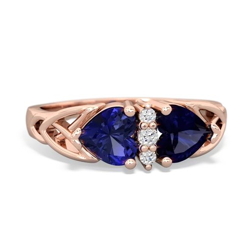 lab sapphire-sapphire celtic ring