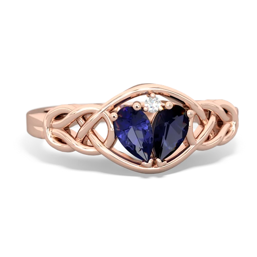 lab sapphire-sapphire celtic knot ring