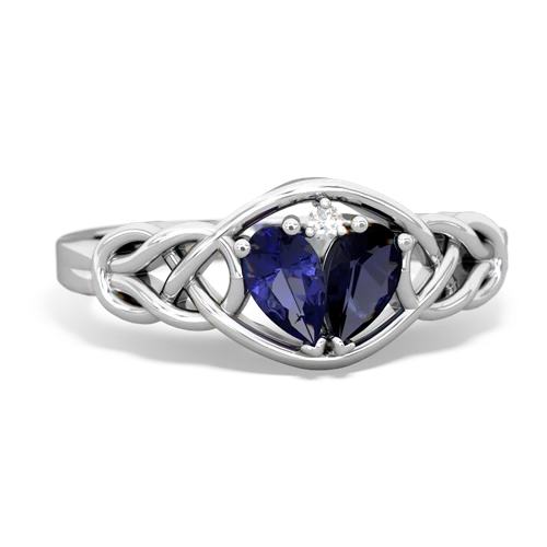 lab sapphire-sapphire celtic knot ring