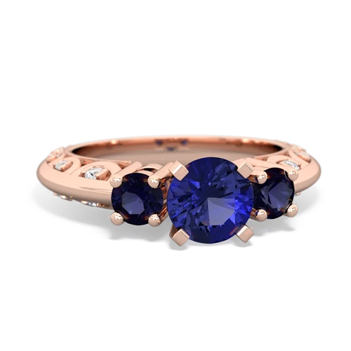 lab sapphire-sapphire engagement ring