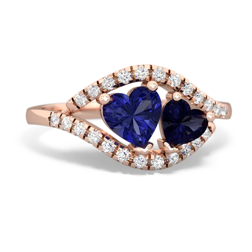 lab sapphire-sapphire mother child ring